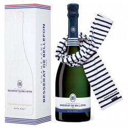 Bleu Brut (75 cl.) en étui avec son écharpe marinière Saint James