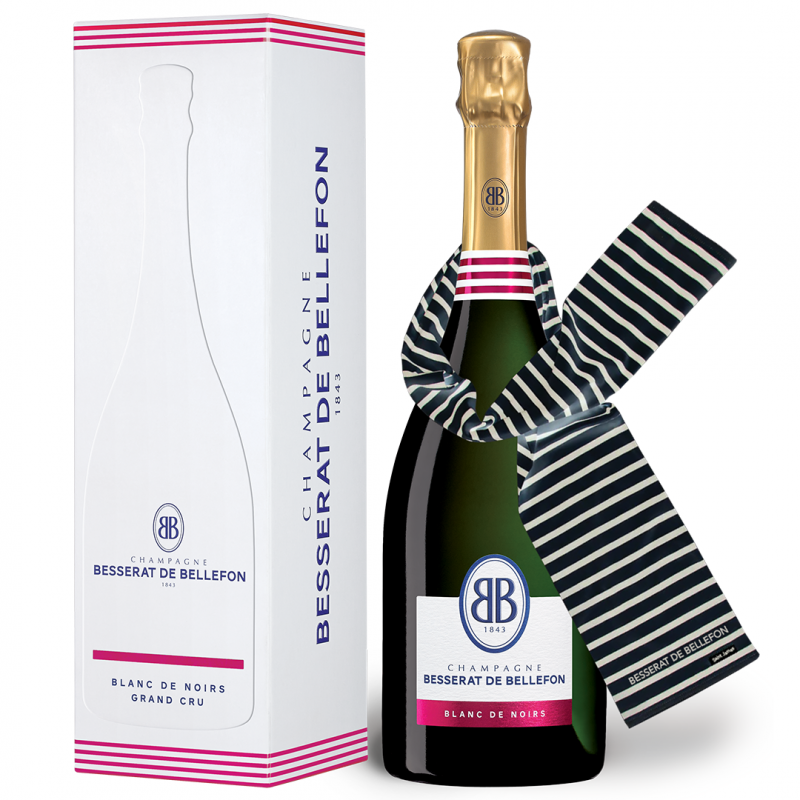 Blanc de Noirs Grand Cru en étui (75 cl.) accompagnée de son écharpe Saint James